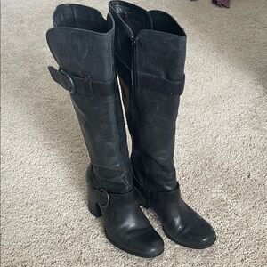 Born Black Knee-High Women's Leather Boots
